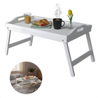 Cheqo® Ontbijt op Bed Dienblad - Ontbijt op Bed Tafeltje - Bedtafel - Bedtafeltje - Beddienblad - Schoottafeltje - Schoottafel - Laptoptafel Bed - Laptoptafeltje Bed - Dienblad met Poten - Inklapbaar Dienblad