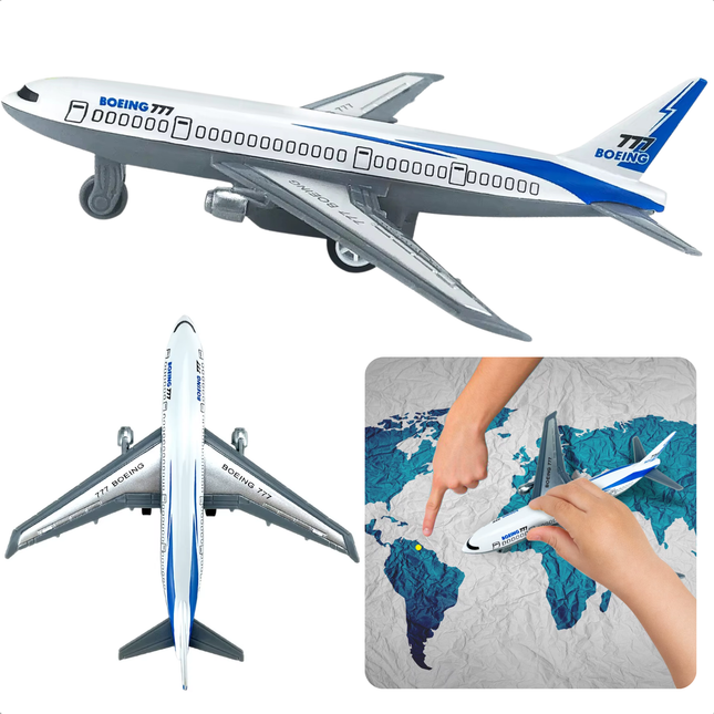 Cheqo® Vliegtuig Speelgoed Boeing 777 - Speelgoedvliegtuig - Schaal 1:50 - Metaal