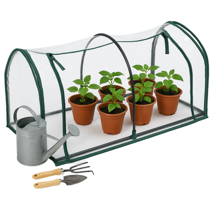 Cheqo® Tunnelkas PVC - Compacte Broeikas - Tuinkas - Kweekkas met Rits - Verplaatsbare Foliekas
