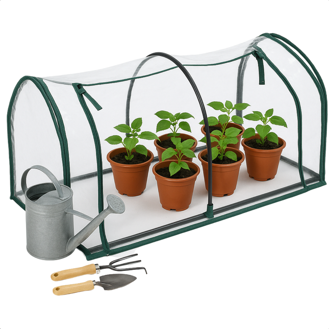 Cheqo® Tunnelkas PVC - Compacte Broeikas - Tuinkas - Kweekkas met Rits - Verplaatsbare Foliekas