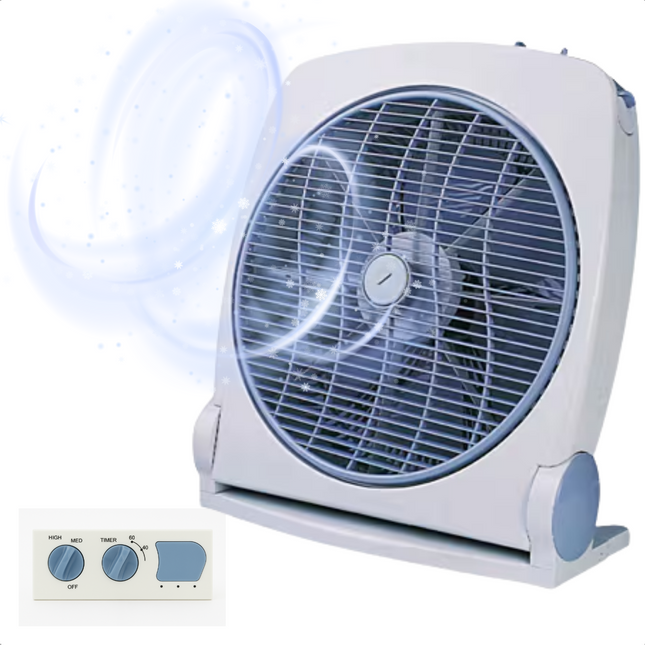 Cheqo® Box Ventilator - Boxventilator - Vloerventilator - Grondventilator - Ventilator - Oscillerend 35 cm - Met Afstandsbediening en Timer