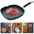 Cheqo® Inductie Grillpan - Aluminium - Krasvast - RVS Handgreep - PFOA-vrij - 28cm - Voor Alle Warmtebronnen - Bakpan - Koekenpan - Turbo Functie - Siliconen - Gelijkmatige Warmteverdeling - Lange Levensduur Grillpannen