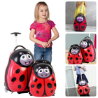 Cheqo® Kinderkoffer en Rugzak Set - Koffer voor Kinderen - Reiskoffer - Trolley met Bijpassende Reiskoffer - Handbagage Vriendelijk - Lieveheersbeestje