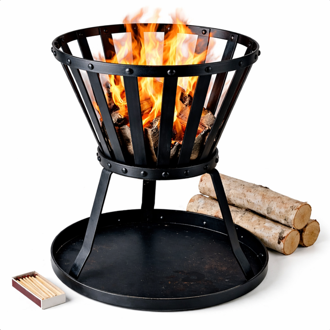 Cheqo® Vuurkorf - Vuurkorf Buiten - Vuurkorf Tuin - Vuurkorf Terras - Ronde Vuurkorf - Vuurkorf Op Poten - Vuurkorf Zwart