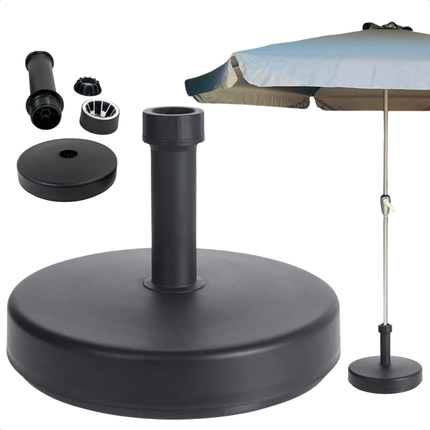 Cheqo® Parasolvoet - Parasol Voet - Parasol Standaard - Vulbaar - Zware Parasolstandaard 25 kg - Grijs