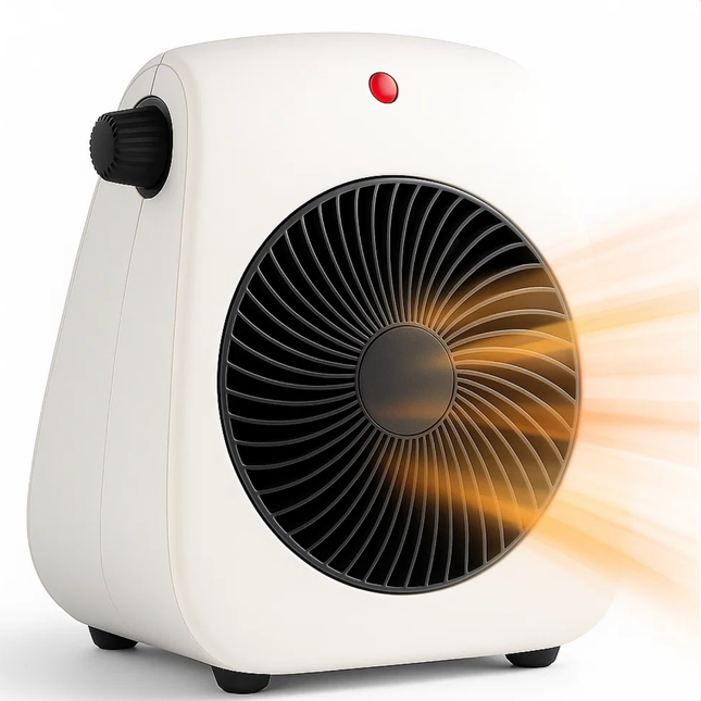 Cheqo® Elektrische Ventilatorkachel - Ventilatorkachel 2000W - Compacte Kachel - Draagbare Heater - Elektrische Verwarming - Ventilatorfunctie - Instelbare Thermostaat - Oververhittingsbeveiliging - Kantelbeveiliging - 2 Warmtestanden