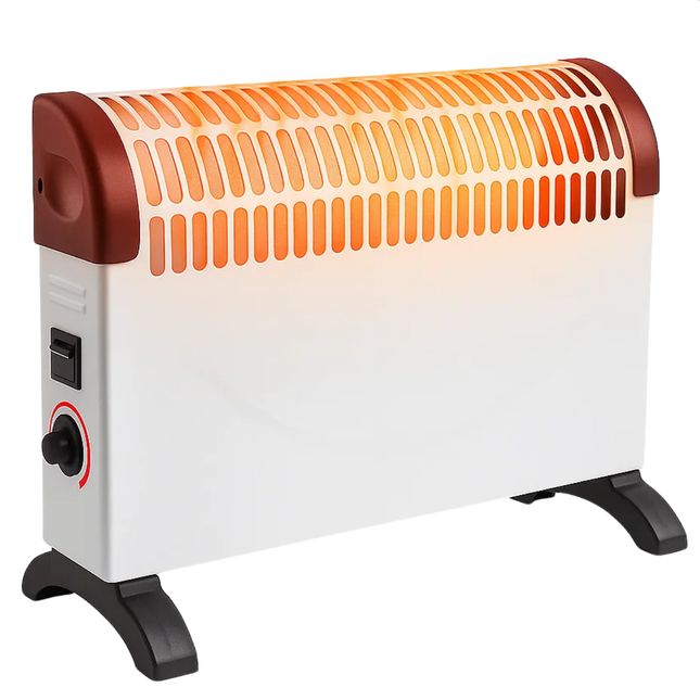 Cheqo® Elektrische Convectorkachel - Convector Verwarming - Bijverwarming - 1500W Vermogen - Compacte Kachel - Geruisloze Werking - Kachel - Thuiskantoor Verwarming - Keuken Verwarming - Vrijstaand Kacheltje - Draaiknop Bediening