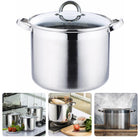 Cheqo® XXL Kookpan - 20 Liter - RVS - Glazen Deksel - Voor Alle Warmtebronnen - Inductie - Soeppan - Gelijkmatige Warmteverdeling - Stay Cool Handvat - Vaatwasserbestendig - Stoomgat - Maatverdeling aan de Binnenkant - Lange Levensduur Kookpan