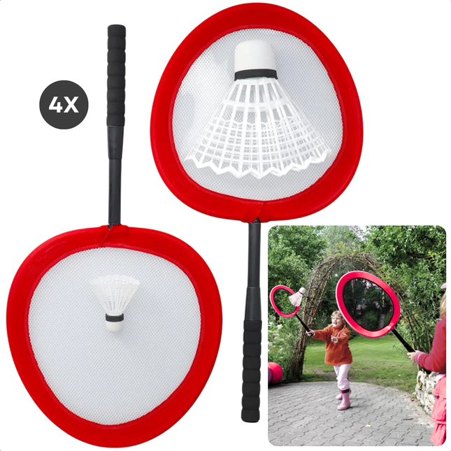 Cheqo® XL Badminton Set - Grote Badminton Rackets voor Kinderen - Inclusief Shuttle - Kindvriendelijk Ontwerp
