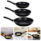 Cheqo® Luxe Koekenpanset - 3-delige Set - Koekenpan - Nonstick - Soft-touch Handgrepen - Voor Alle Warmtebronnen - 20-24-28 cm - Optimale Warmteverdeling - Graniet Coating - PFOA Vrij - Bakpan - Pannenset - Braadpan - Lange Levensduur Koekenpannen