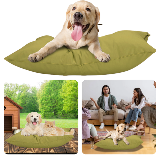 Cheqo® Hondenkussen - Huisdierbed - Hondenmand - Benchkussen - Hondenbed - Waterdicht - Voor Middelgrote Honden - Groen