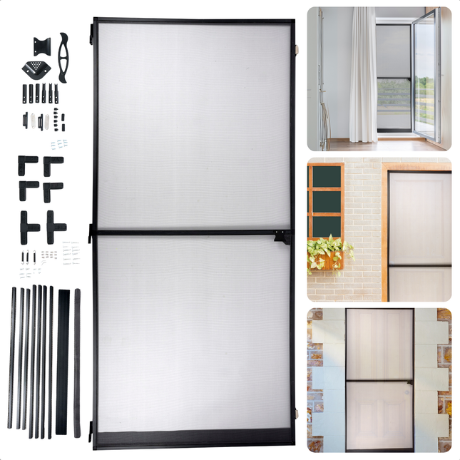 Cheqo® Magnetische Hordeur - Insectenwerend - Vliegengordijn - Deurgordijn - Horgordijn - Voor Balkon en Achterdeur - Aluminium Frame