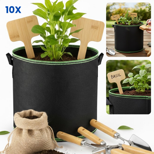 Cheqo® Plantenzakken - Kweekzakken - Plantzakken - Plantentassen - Stoffen Potten - Aardappel Kweekzak - Aardappelzak - Tomaten Kweekzak - Aardbeien Kweekzak - Kweekzak Voor Groenten