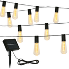 Cheqo® Solar Lichtsnoer op Zonne-Energie - Tuinverlichting op Zonneenergie - Vintage LED Tuin Lampen - Lichtslinger voor Tuin en Balkon