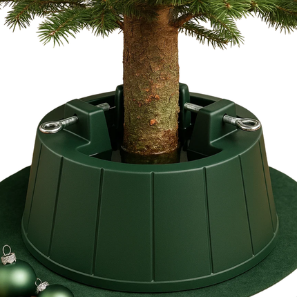 Cheqo® Kerstboomstandaard - Kerstboomvoet - Stabiele Kerstboomstandaard - Kerstboomstandaard Kunststof - Kerstboomstandaard Tot 2,6 Meter - Stevige Constructie - Kerstboomstandaard Zonder Gereedschap - Kerstboomstandaard Stamdiameter 35-130 mm