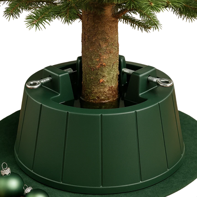 Cheqo® Kerstboomstandaard - Kerstboomvoet - Stabiele Kerstboomstandaard - Kerstboomstandaard Kunststof - Kerstboomstandaard Tot 2,6 Meter - Stevige Constructie - Kerstboomstandaard Zonder Gereedschap - Kerstboomstandaard Stamdiameter 35-130 mm