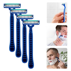Cheqo® Scheermesjes voor Heren - Scheermes - Wegwerp - Wegwerpscheermesjes - 3 Scheerbladen - Vochtafgevend - Set van 4