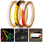 Cheqo® Markeringstape - Set van 3 stuks - Reflecterende PVC Tape voor Transport & Vervoer - Zichtbaarheidsverhogend - Eenvoudige Bevestiging - Weerbestendig - 8m x 1cm rollen in Zilver - Rood-Zilver en Zwart-Geel - Signalisatietape Singalisatietape