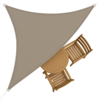Cheqo® Schaduwdoek Driehoek - Schaduwnet - Zonwering - Zonnezeil - Luifel - Waterafstotend - 3.6 M - Polyester UV-bescherming - Taupe