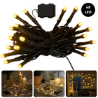 Cheqo® Kerstverlichting op Batterij - Kerstlampjes - Warm Wit Licht - Kerstboomverlichting op Batterijen - 48 Leds - Binnen En Buiten - Met Timer - 8-Functies - IP44 - 4 Meter - Kerst Lampjes