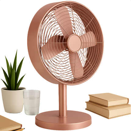 Cheqo® Tafelventilator - Tafel Ventilator - Bureau Ventilator - 30cm - 3 Snelheden - Oscillerend - Rosé