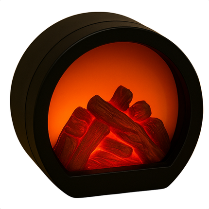 Cheqo® LED Sfeerhaard - Decoratieve LED Openhaard - LED Haard Elektrisch - Kunststof - USB - Rond