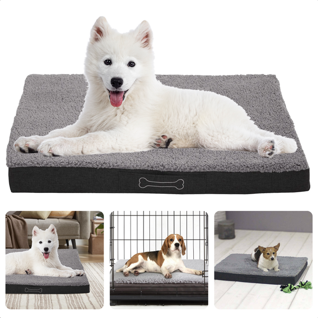 Cheqo® Orthopedisch Hondenkussen - Benchkussen - Hondenbed - Hondenmand - Optimaal Ligcomfort - Visco-elastisch Schuim