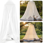 Cheqo® Klamboe 1 Persoons - Muskietennet 1 Persoons - Muggennet 1 Persoons - Reisklamboe 1 Persoons - Klamboe Voor Op Reis - Klamboe Voor Thuis - Klamboe Wit - Ronde Klamboe - Klamboe Bed