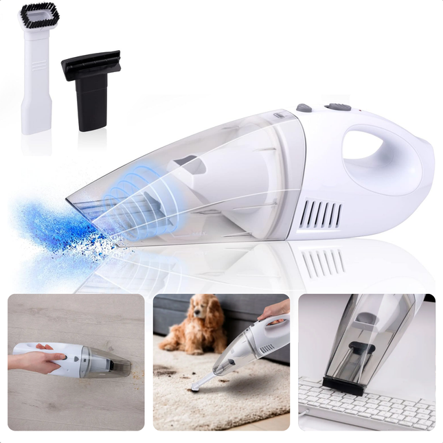 Cheqo® Kruimelzuiger Snoerloos - Kruimeldief - Compacte Handstofzuiger voor Dierenharen - Auto Stofzuiger - Inclusief Wandbevestiging