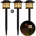 Cheqo® Solar Tuinverlichting - Tuinlampen Op Zonne-Energie - Warme Witte Led Verlichting - Sfeervolle Verlichting - Weerbestendig IP44 - Energiezuinig En Duurzaam - Eenvoudige Installatie - Grondpin - Tuinpaden Verlichten