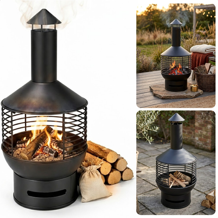 Cheqo® Sfeerhaard Buiten - Tuinhaard - Terrashaard - Vuurhaard Buiten - Buitenhaard - Tuinhaard Vrijstaand - Terrashaard Vrijstaand - Vuurhaard Tuin - Buitenhaard Vrijstaand - Openhaard Buiten - Tuinhaard Zwart