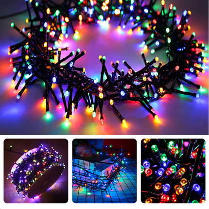 Cheqo® Kerstverlichting - Kerstboomverlichting - Kerstlampjes - 800 LED - 12M - Voor Binnen en Buiten - Timer - 8 Lichtfuncties - Lang Snoer - Multicolor - Clusterverlichting - Sfeerverlichting - Feestverlichting - Veelkleurig Kerstboomverlichting