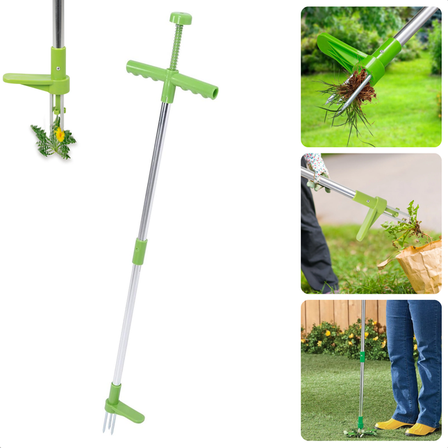 Cheqo® Onkruidtrekker - Onkruidsteker - Milieuvriendelijke Onkruidverwijderaar - 100 cm - Inclusief Schroeven