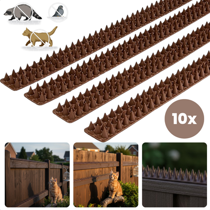 Cheqo® Anti Klim Strips - Antiklim Strips - Kattenverjager - Vogelverjager - Afweermatten - Afweer Mat - Vogelpinnen - Kattenpinnen Schutting - Spijkermat