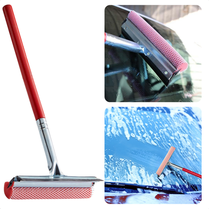 Cheqo® Raamtrekker Met Spons - Raamwisser - Raamwasser Auto - Autoruit Schoonmaken - Voor Ramen Schoonmaken