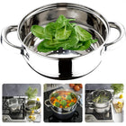 Cheqo® Multifunctionele Stomer - Ø24 cm - RVS - Ideaal voor Gezond Koken - Stomen van Groenten - Vis - Stoomkoker - Rijstkoker - Slow Cooker - Stoompan stoomkokers