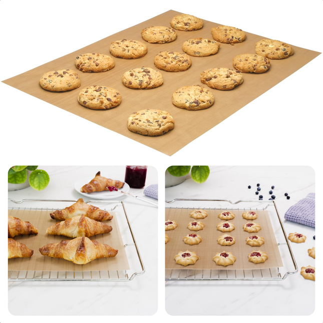 Cheqo® Herbruikbare Bakfolie - Bakfolie Herbruikbaar - Bakpapier - Bakmat - Vetvrij Bakken - Bakvel - Op Maat Knippen