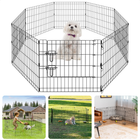 Cheqo® Hondenren - Puppyren - Opvouwbaar - Zwart Metaal - Met Deur - Ren - Ook voor Konijnen en Cavia - Ideaal voor Kleine Honden