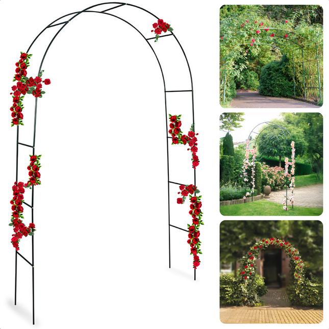 Cheqo® Rozenboog Metaal - Decoratieve Tuinboog voor Klimplanten - Duurzaam en Stijlvol - Klimhulp - Rozen Boog