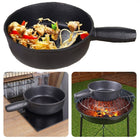 Cheqo® Barbecue Steelpan - Gietijzer - 19cm - Duurzaam en betrouwbaar - Ideaal voor groenten, vlees en vis - BBQ pan met handgreep - Ø19 cm x H7 cm - Gewicht 1,9 kg Steelpan