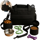 Cheqo® Honden Reistas Zwart - Huisdieren Reistas - Dieren Tas - Hondentas - Ruime Opbergmogelijkheden - Oxford Materiaal
