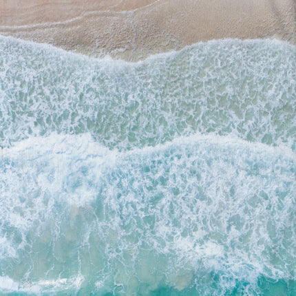 Strandlaken 100x180 cm - Zee en Strand Print - Poly Velours - Good Morning - Zand en Oceaan Design