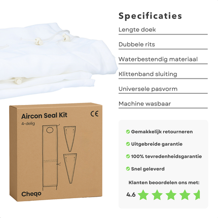 Cheqo® Airco Raam Afdichtingsset - Raamafdichtingskit voor Mobiele Airco - Universeel - Airco Raamafdichting Kit