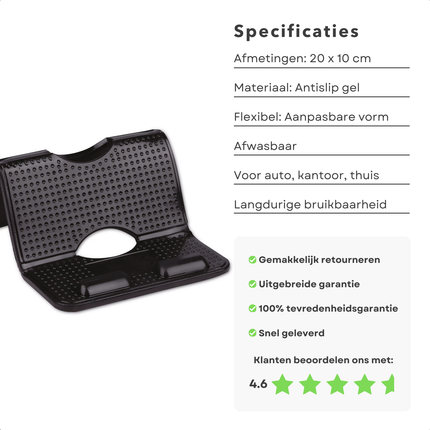 Cheqo® Telefoonhouder Auto Dashboard - Telefoon Houder - Antislip Gel Pad - Flexibel en Wasbaar - 20x10 cm