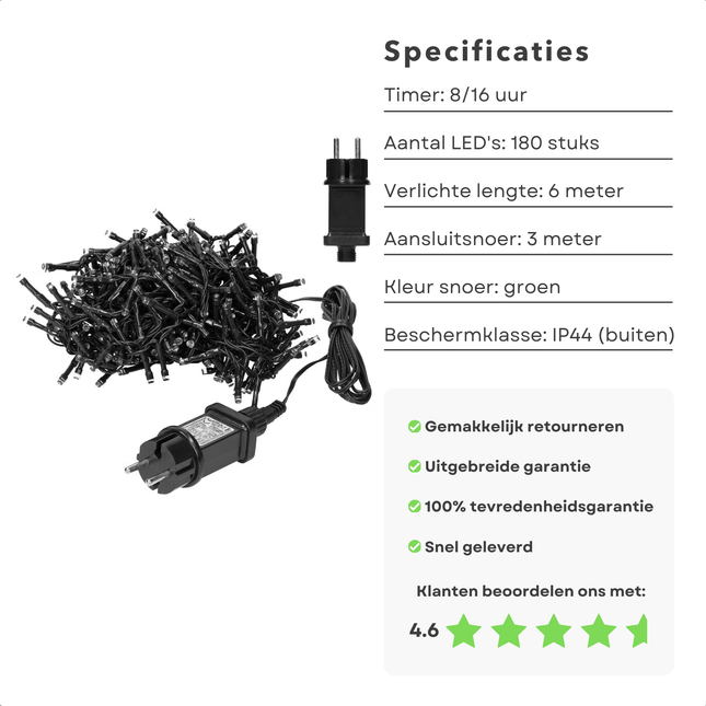 Cheqo® Ijspegelverlichting - Kerstverlichting Buiten - Ijspegelverlichting Buiten - Lichtgordijn - Kerstverlichting Lichtgordijn Buiten - 6 Meter - Warm Wit LED - Timer & Geheugen - IP44