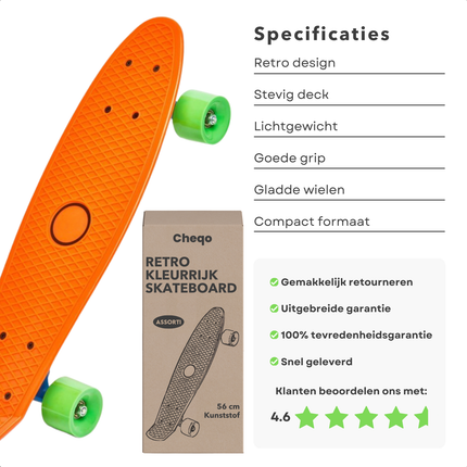 Cheqo® Penny Skateboard Kinderen -  Penny Board  - Stevig Plastic Deck