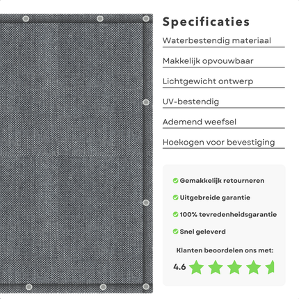Cheqo® Camping Vloermat - Campingtapijt - Vloerkleed - Tenttapijt - Tapijt voor Voortent - 250 x 300 cm - Opvouwbaar - Metalen Hoekogen