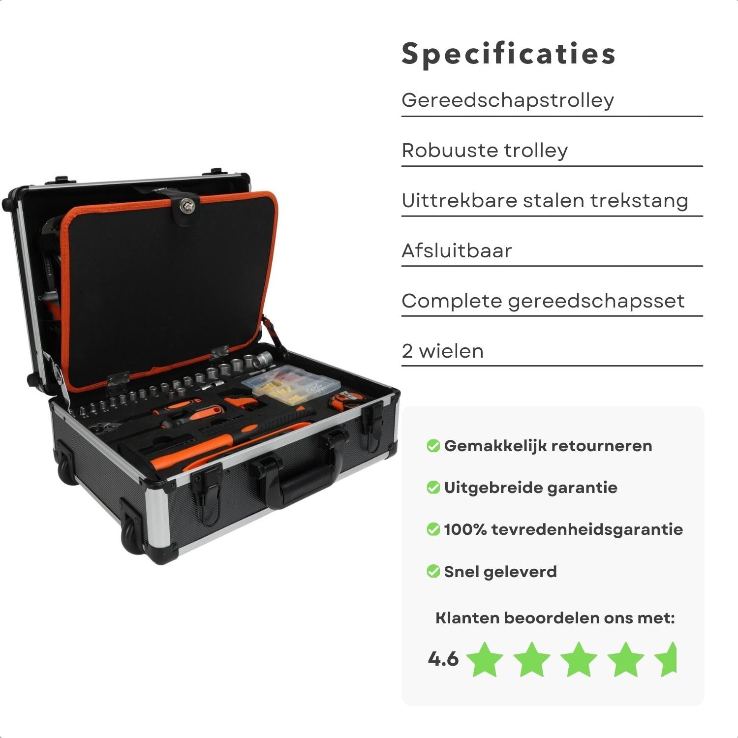 Gereedschapstrolley – Gevulde Gereedschapskoffer Gereedschapskist Stevige Koffer Met Alle Essentiele Gereedschappen 600 Delig Gereedschapstrolley – Gevulde Gereedschapskoffer Gereedschapskist Stevige Koffer Met Alle Essentiele Gereedschappen 600 Delig