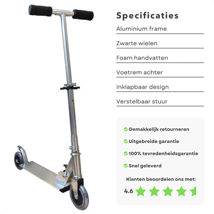 Cheqo® Aluminium Step Zwart - Kinderstep - Inklapbaar en Verstelbaar - Voor Kinderen en Volwassenen - Max 50 kg