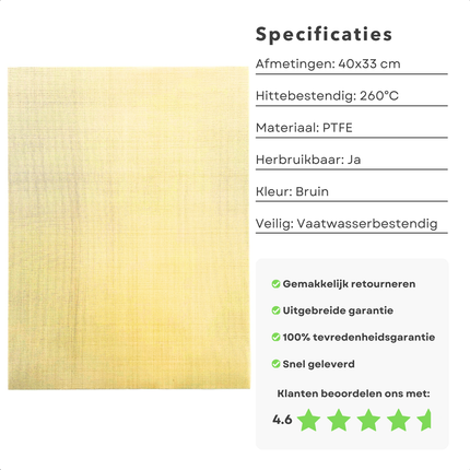 Cheqo® Herbruikbare Bakfolie - Hittebestendig Bakpapier - Bakvel - Bakmat - Bakpapier - Siliconen